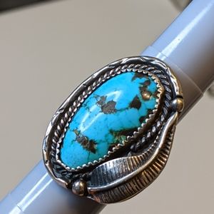 Vintage turquoise ring hand made